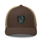 Hats Brown-Khaki Snapback Custom Trucker Hats Green Line Skull Patriotic Cap for Men & Women Infidel Collective