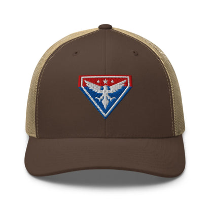 Hats Brown-Khaki Snapback Custom Trucker Hats Liberty Eagle Badge Cool Patriotic Cap Infidel Collective