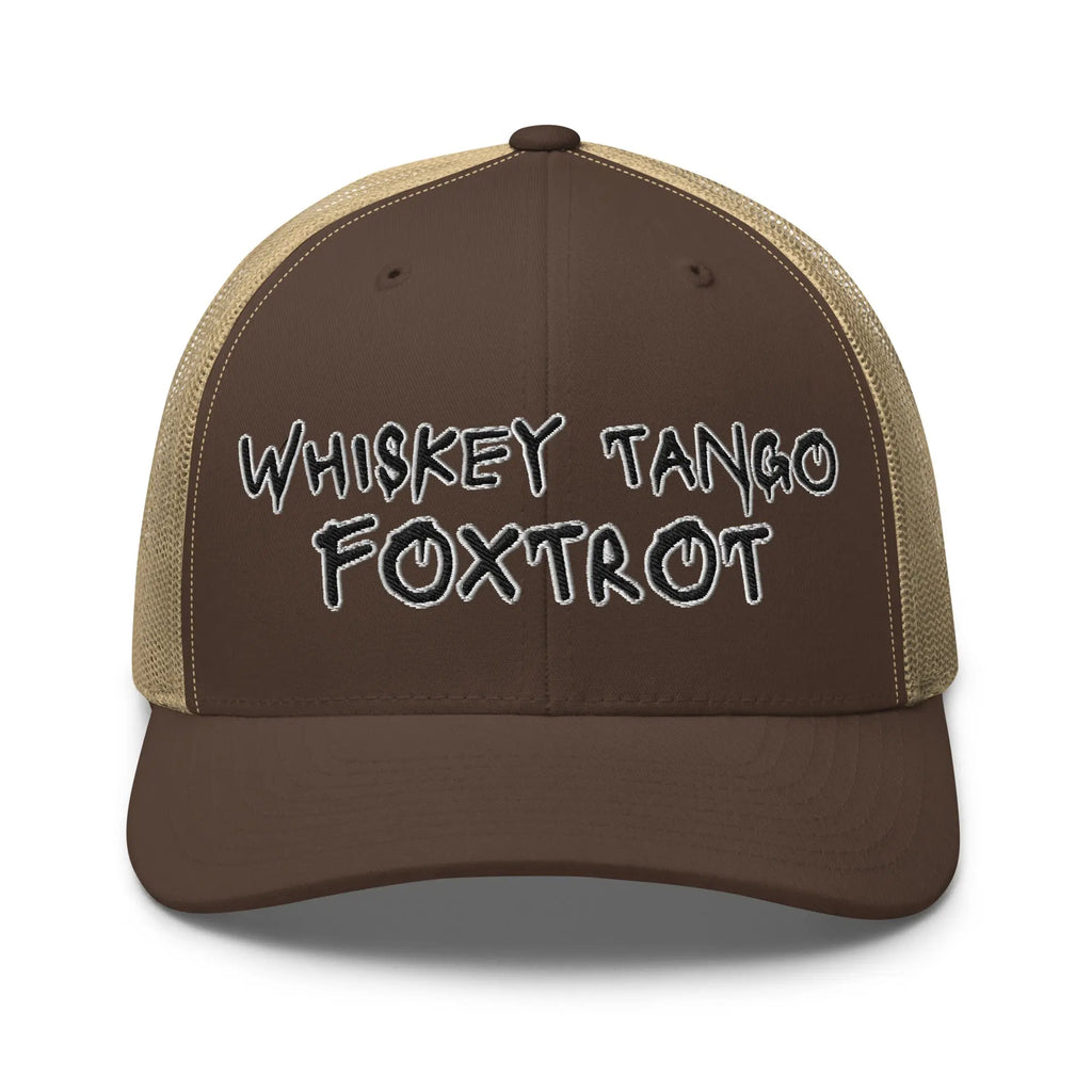 Hats Brown-Khaki Snapback Custom Trucker Hats NSFW Whiskey Tango Foxtrot Cap for Men & Women Infidel Collective