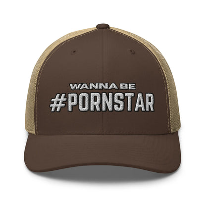 Hats Brown-Khaki Snapback Custom Trucker Hats NSFW #PORNSTAR Wanna Be for Men & Women Infidel Collective