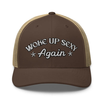 Hats Brown-Khaki Snapback Custom Trucker Hats Woke Up Sexy Cap for Women Who Own It Infidel Collective