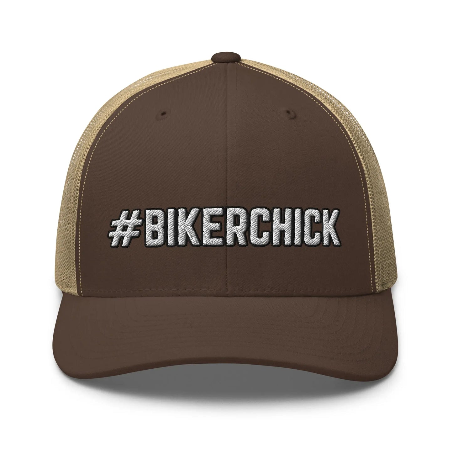 Hats Brown-Khaki Snapback Custom Trucker Hats #BIKERCHICK Cap for Sexy Women Who Own It Infidel Collective