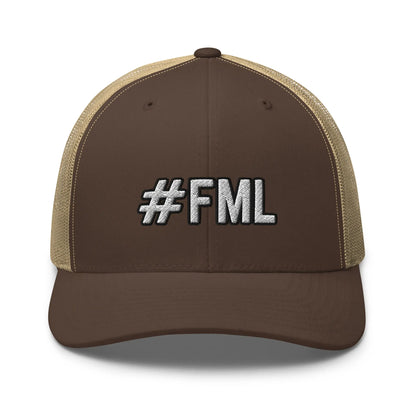 Hats Brown-Khaki Snapback Custom Trucker Hats #FML Cap for Men & Women Funny Everyday Humor Infidel Collective