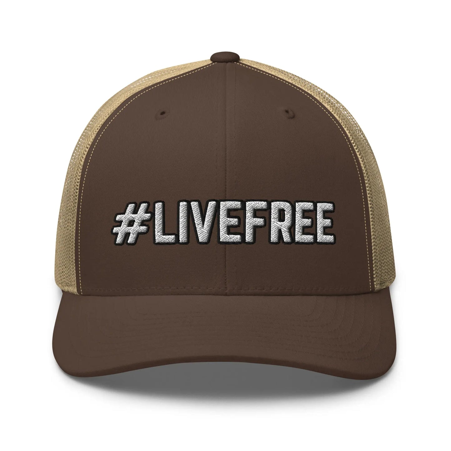Hats Brown-Khaki Snapback Custom Trucker Hats #LIVEFREE Patriotic Cap for Men & Women Infidel Collective
