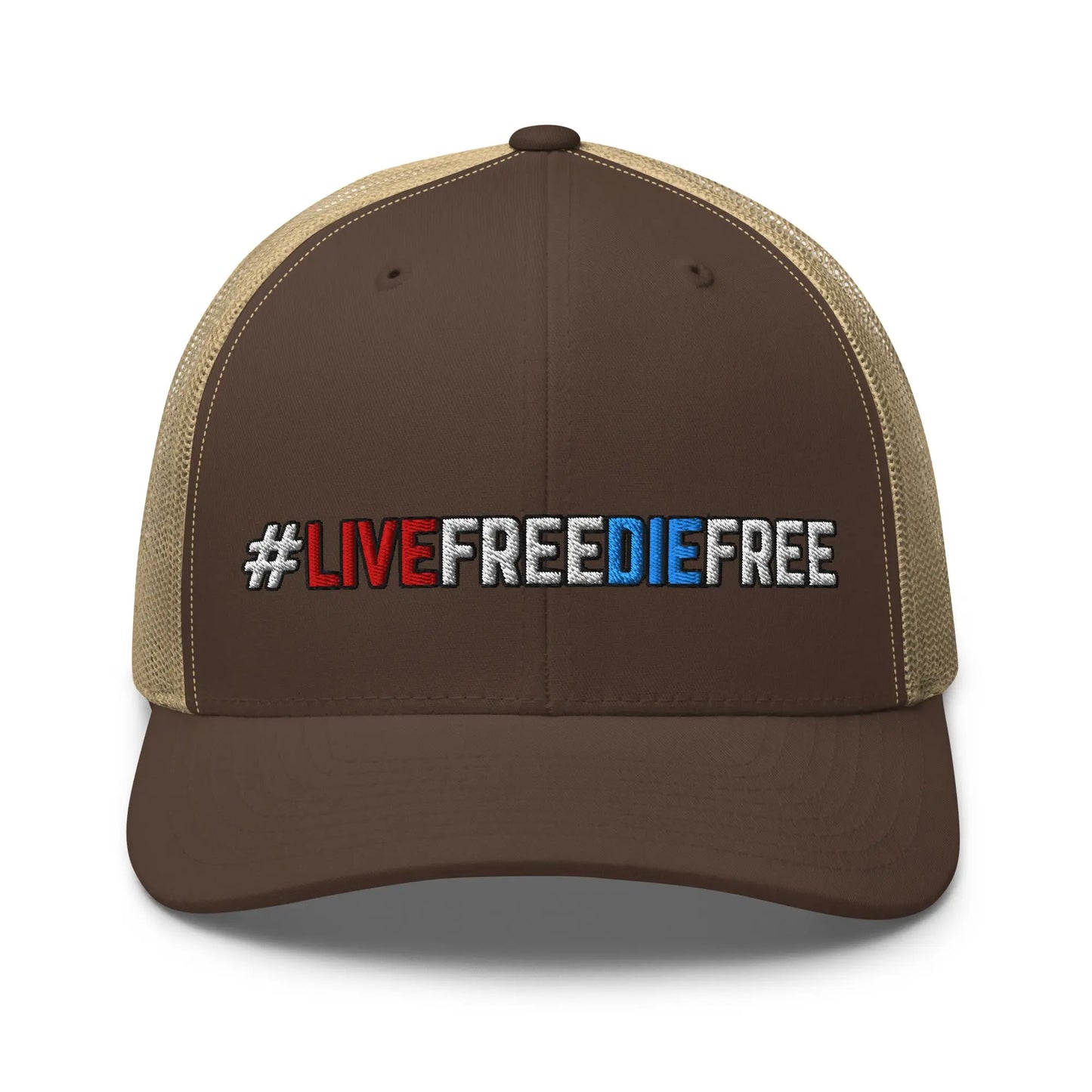 Hats Brown-Khaki Snapback Custom Trucker Hats #LIVEFREEDIEFREE Patriotic Cap for Men & Women Infidel Collective