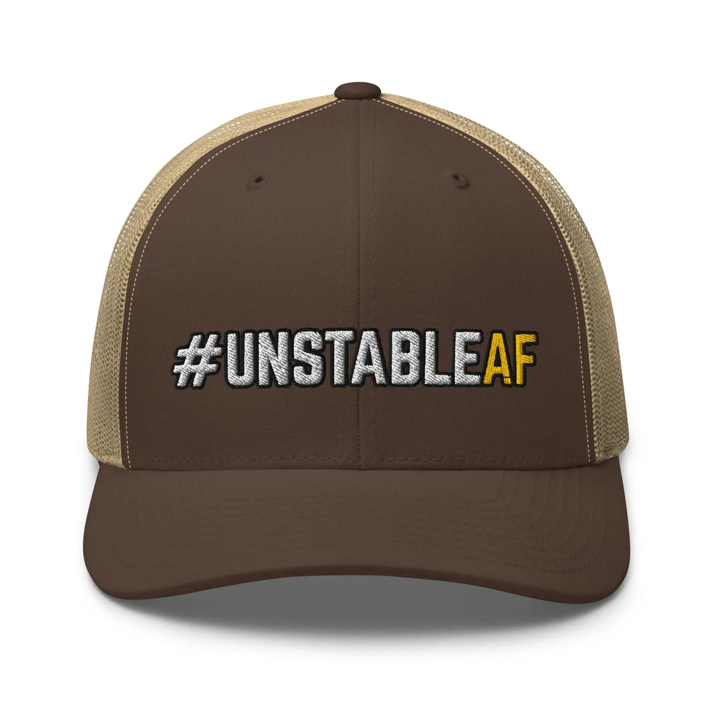Hats Brown-Khaki Snapback Custom Trucker Hats #UNSTABLEAF Funny Mesh NSFW AF Hat Infidel Collective