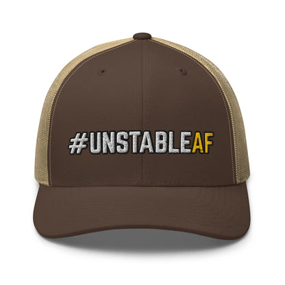 Hats Brown-Khaki Snapback Custom Trucker Hats #UNSTABLEAF Funny Mesh NSFW AF Hat Infidel Collective