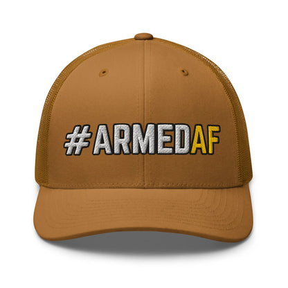 Hats Caramel Snapback Custom Trucker Hats 2A #ARMEDAF Cool Cap for Men & Women Infidel Collective