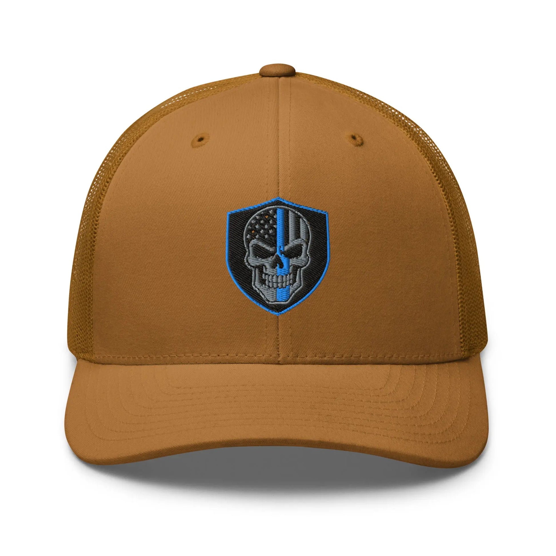 Hats Caramel Snapback Custom Trucker Hats Blue Line Skull Cool Patriotic Cap Infidel Collective