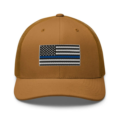 Hats Caramel Snapback Custom Trucker Hats Thin Blue Line Flag Cool Patriotic Cap Infidel Collective