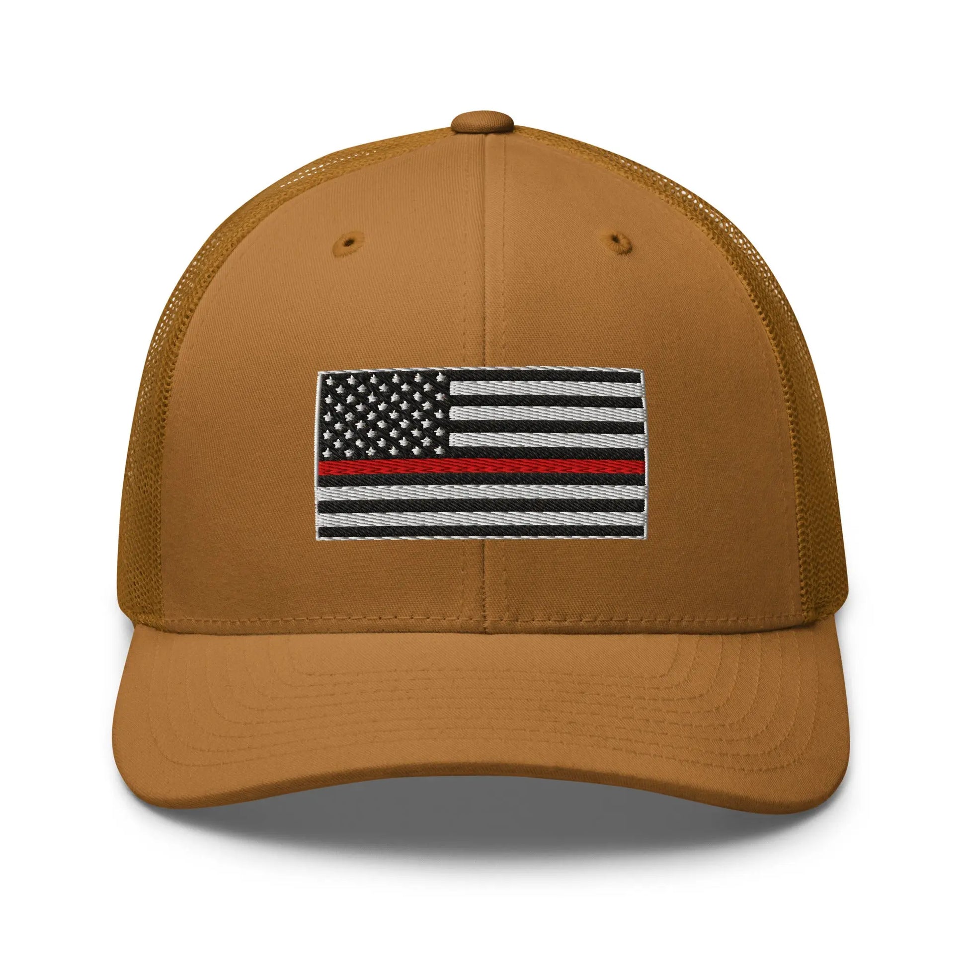 Hats Caramel Snapback Custom Trucker Hats Thin Red Line Flag for Men & Women Patriotic Cap Infidel Collective