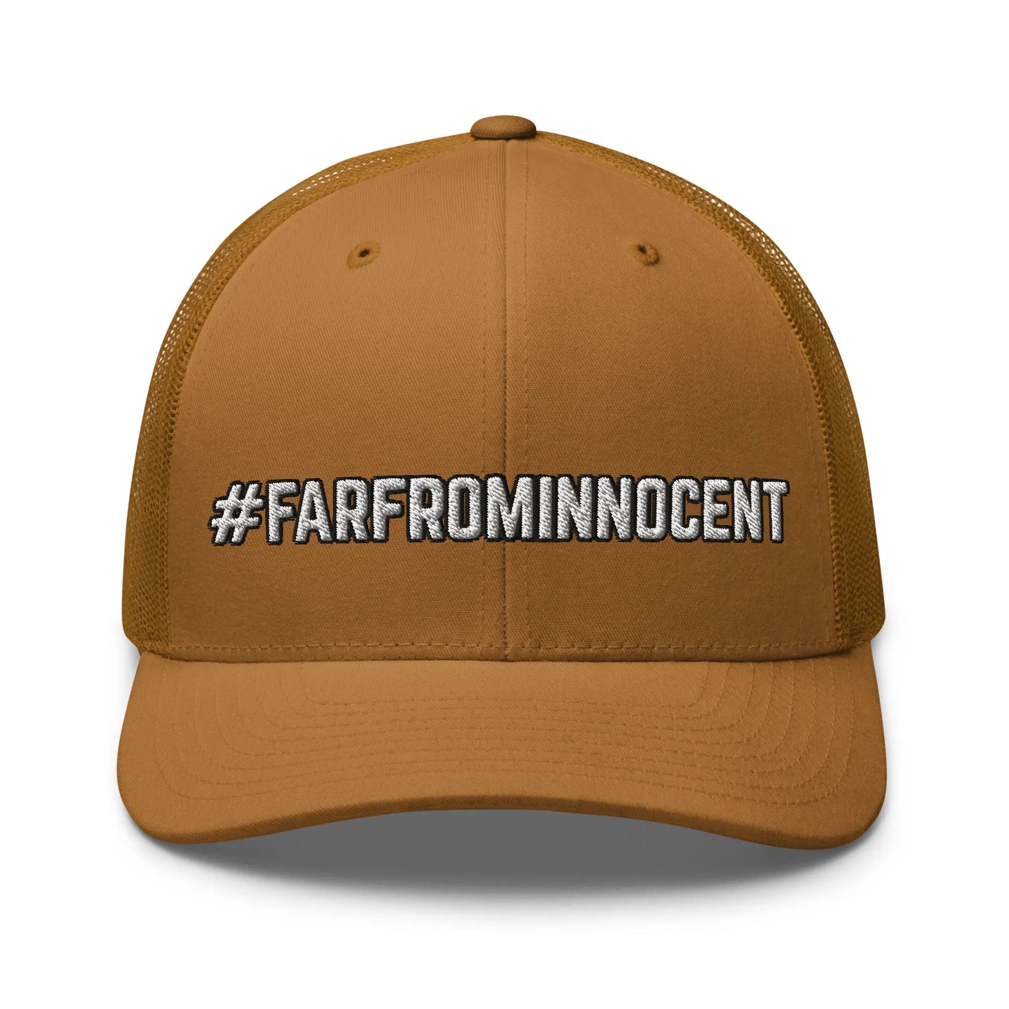Hats Caramel Snapback Custom Trucker Hats #FARFROMINNOCENT Funny Cap for Men & Women Infidel Collective