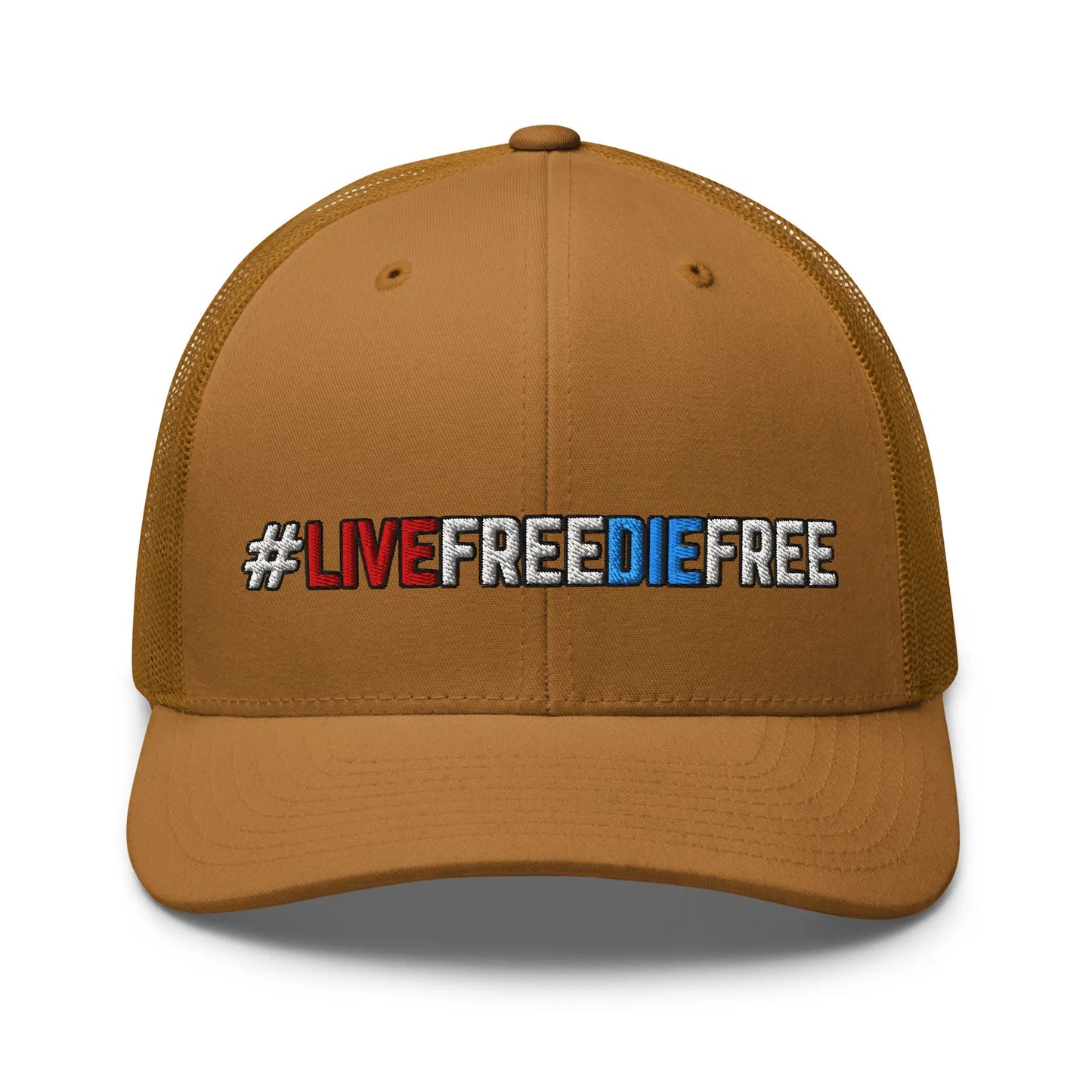 Hats Caramel Snapback Custom Trucker Hats #LIVEFREEDIEFREE Patriotic Cap for Men & Women Infidel Collective