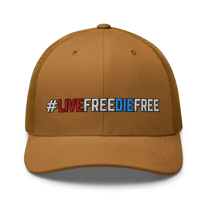 Hats Caramel Snapback Custom Trucker Hats #LIVEFREEDIEFREE Patriotic Cap for Men & Women Infidel Collective