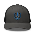 Hats Charcoal-Black Snapback Custom Trucker Hats Blue Line Skull Cool Patriotic Cap Infidel Collective