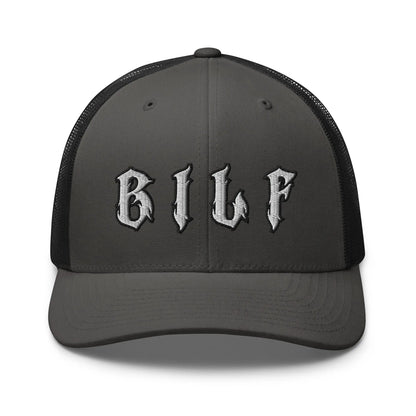 Hats Charcoal-Black Snapback Custom Trucker Hats Cool BILF Bikers Cap for Men & Women Infidel Collective
