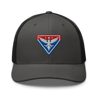 Hats Charcoal-Black Snapback Custom Trucker Hats Liberty Eagle Badge Cool Patriotic Cap Infidel Collective
