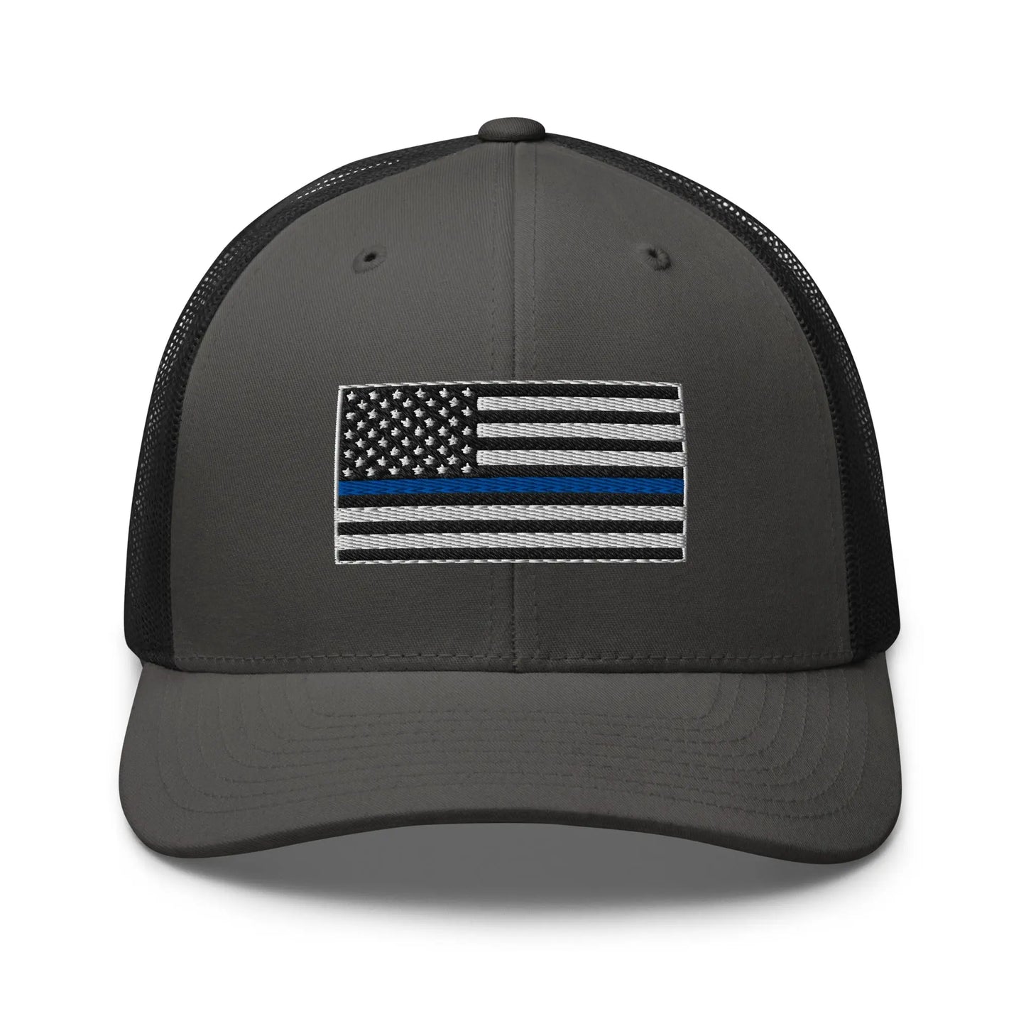 Hats Charcoal-Black Snapback Custom Trucker Hats Thin Blue Line Flag Cool Patriotic Cap Infidel Collective