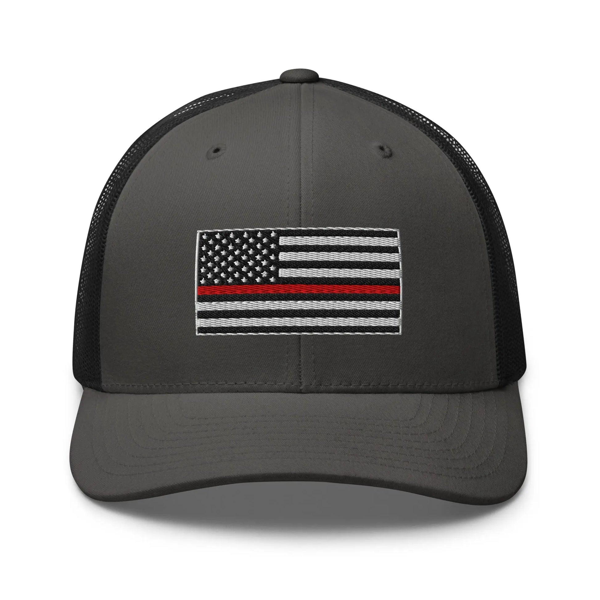 Hats Charcoal-Black Snapback Custom Trucker Hats Thin Red Line Flag for Men & Women Patriotic Cap Infidel Collective