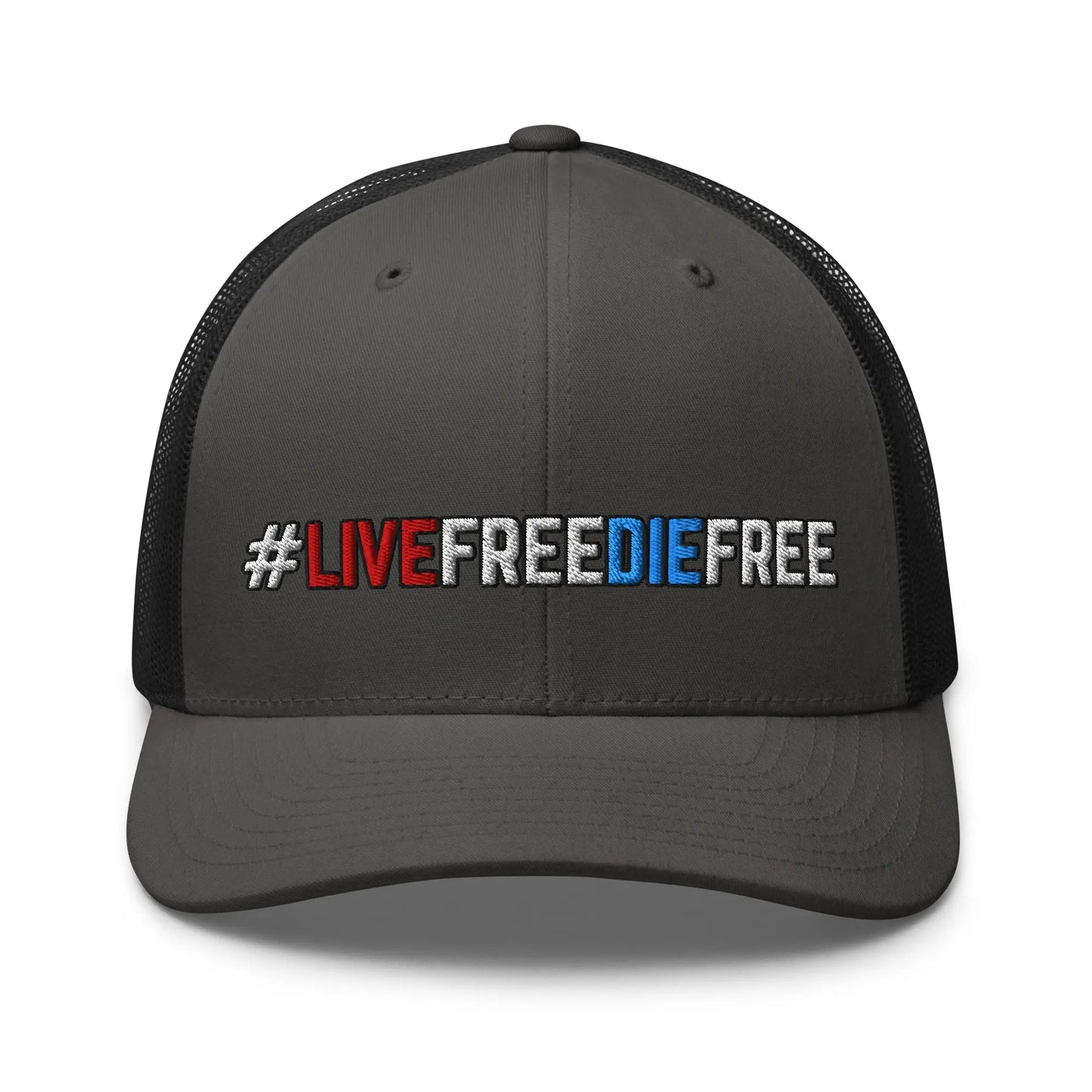 Hats Charcoal-Black Snapback Custom Trucker Hats #LIVEFREEDIEFREE Patriotic Cap for Men & Women Infidel Collective