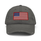 Hats Charcoal-Grey Distressed Vintage Baseball Hat Patriotic & 4th of July Old Glory Ball Cap Infidel Collective