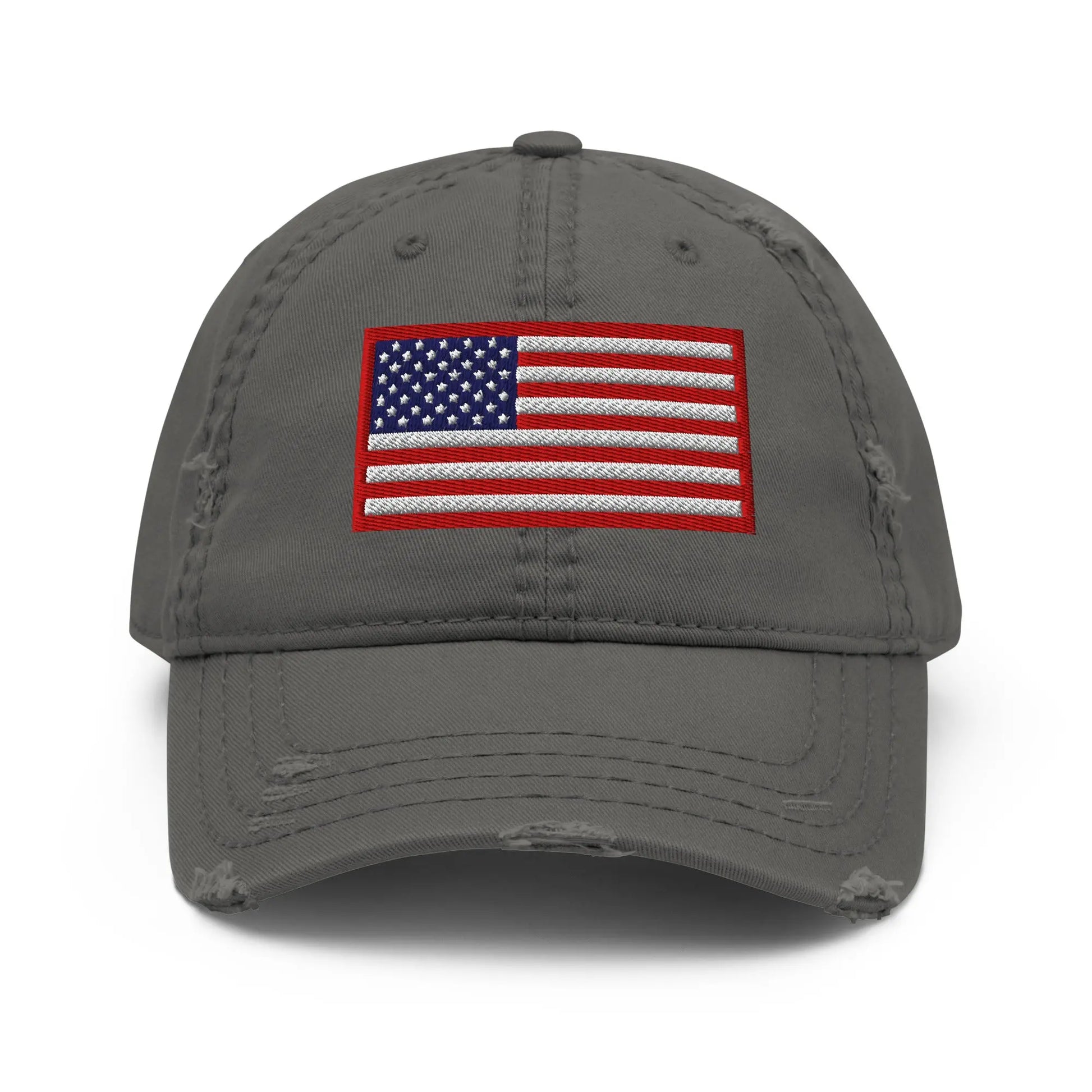 Hats Charcoal-Grey Distressed Vintage Baseball Hat Patriotic & 4th of July Old Glory Ball Cap Infidel Collective