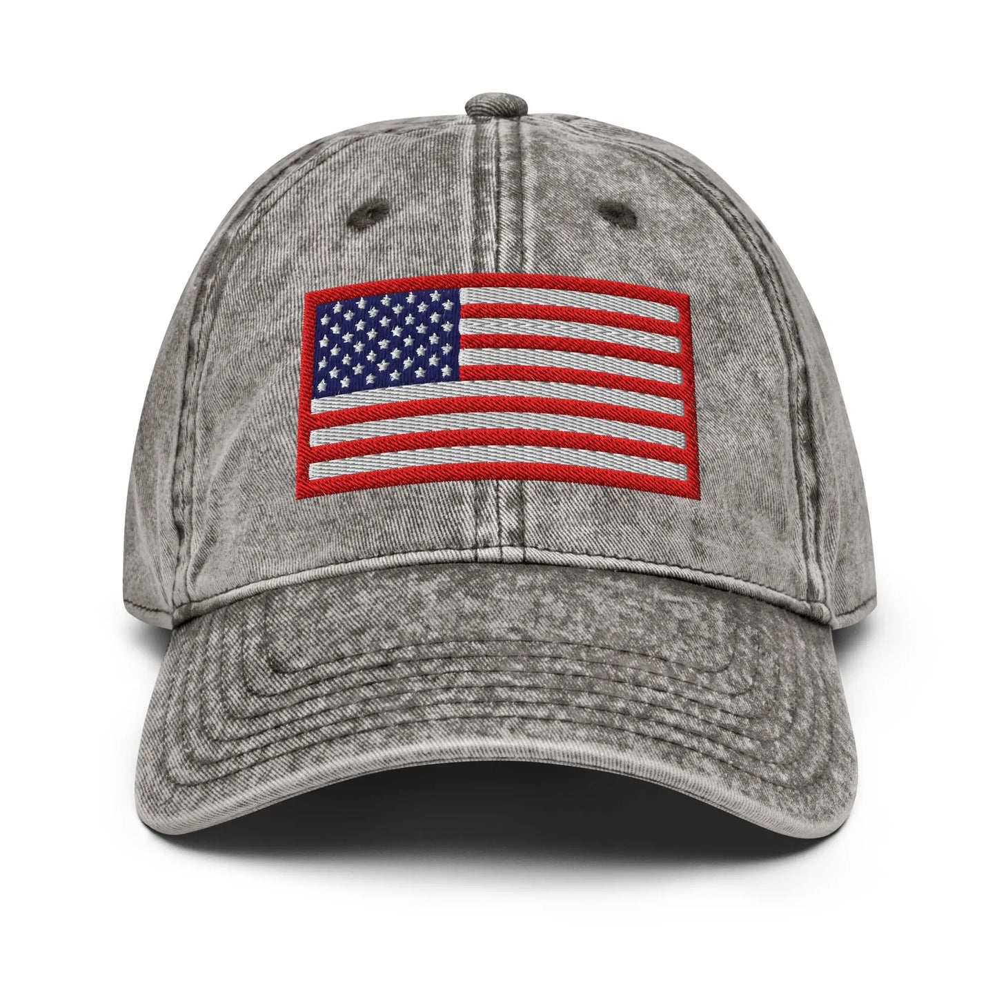Hats Charcoal-Grey Vintage Baseball Hat USA Flag Old Glory – Red White & Blue Embroidered Hat Infidel Collective