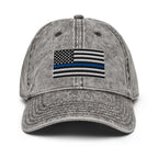 Hats Charcoal-Grey Vintage Otto Ball Cap with Back the Blue USA Flag Embroidered Infidel Collective