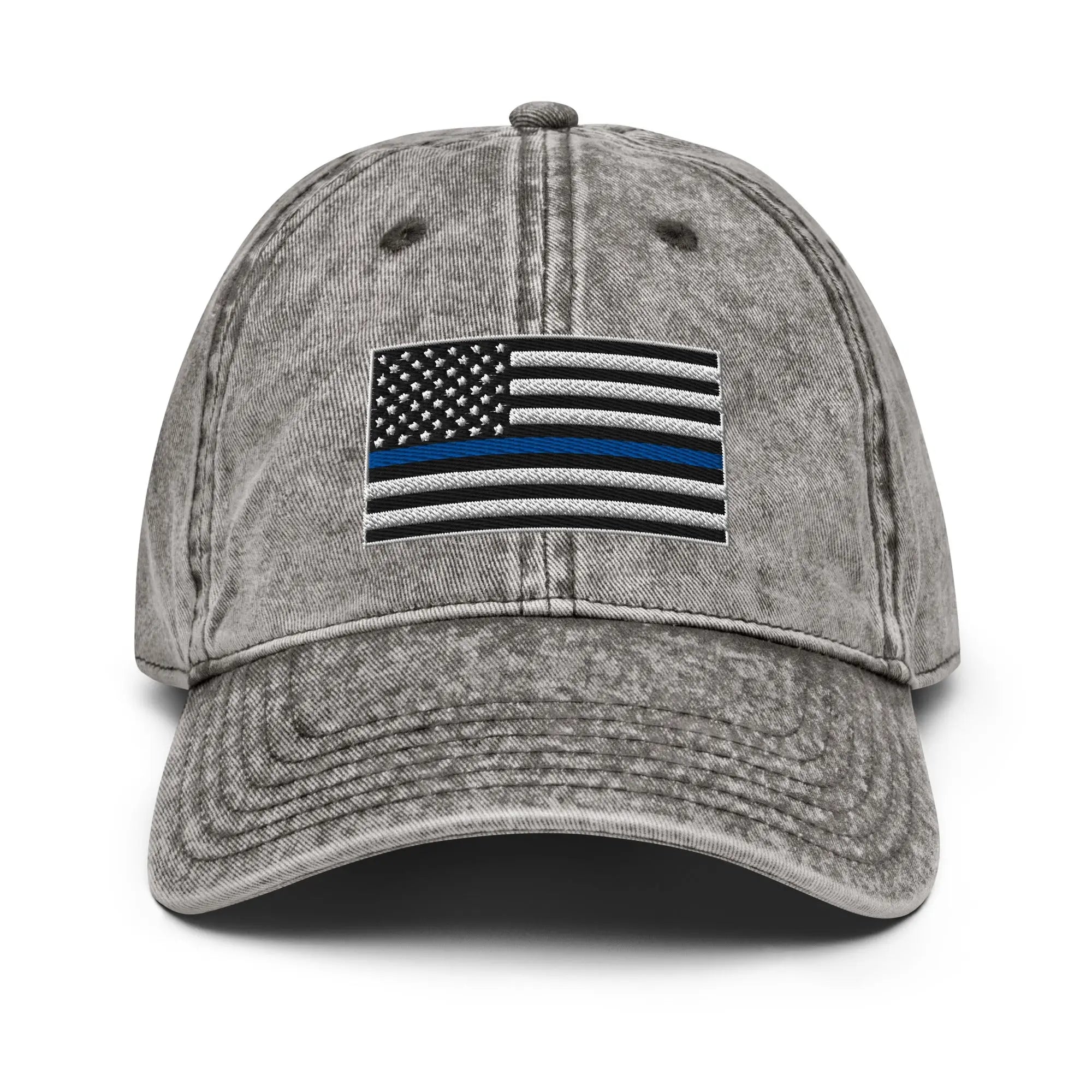 Hats Charcoal-Grey Vintage Otto Ball Cap with Back the Blue USA Flag Embroidered Infidel Collective