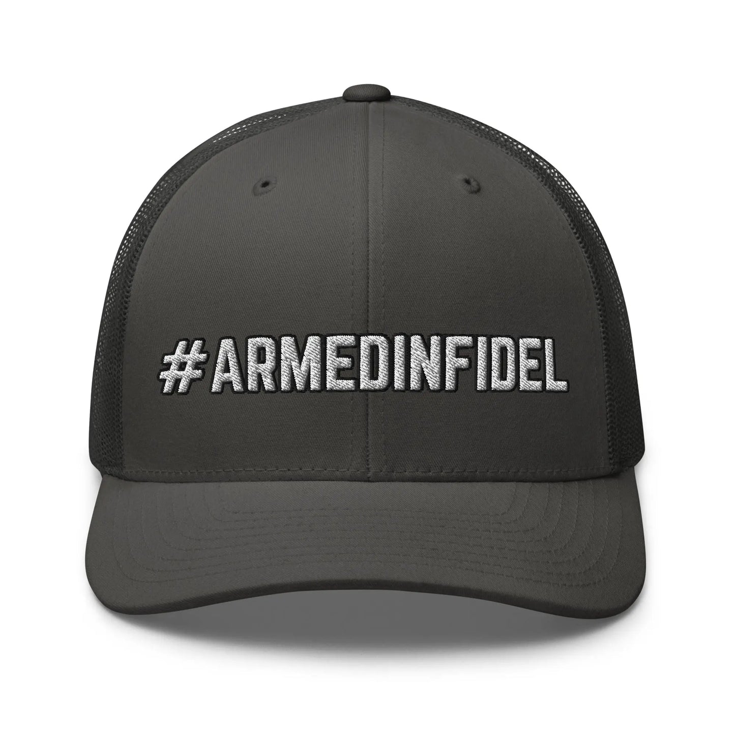 Hats Charcoal Snapback Custom Trucker Hats 2A #ARMEDINFIDEL Cap for Men & Women Infidel Collective