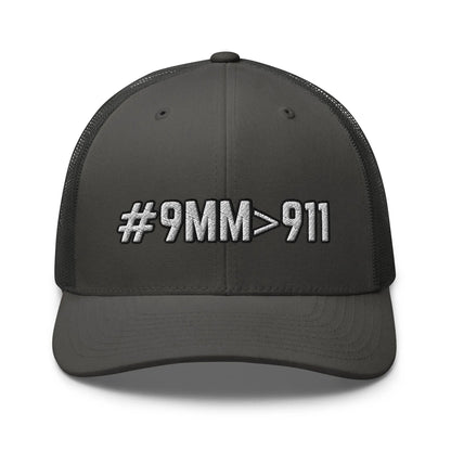 Hats Charcoal Snapback Custom Trucker Hats Cool 2A #9MM>911 Cap for Men & Women Infidel Collective