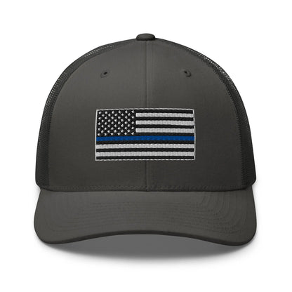 Hats Charcoal Snapback Custom Trucker Hats Thin Blue Line Flag Cool Patriotic Cap Infidel Collective