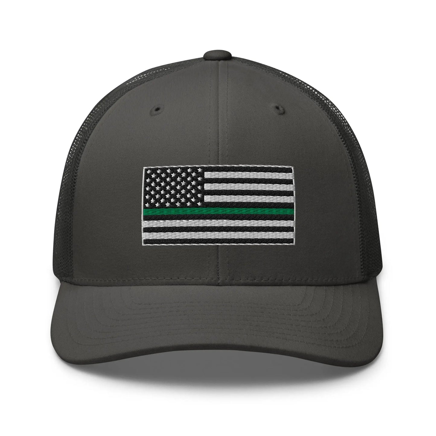 Hats Charcoal Snapback Custom Trucker Hats Thin Green Line Flag for Men & Women Infidel Collective