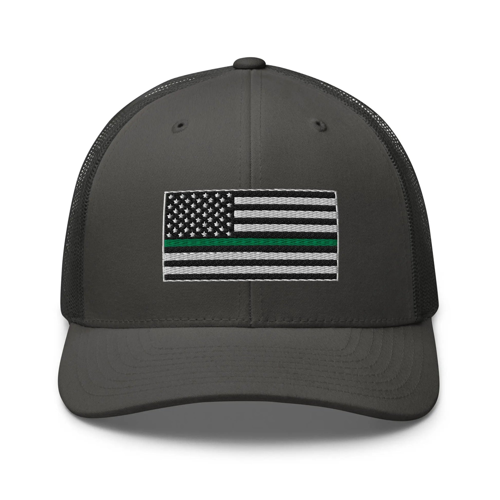 Hats Charcoal Snapback Custom Trucker Hats Thin Green Line Flag for Men & Women Infidel Collective