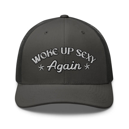 Hats Charcoal Snapback Custom Trucker Hats Woke Up Sexy Cap for Women Who Own It Infidel Collective