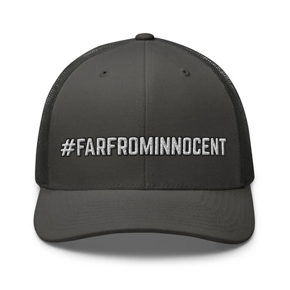 Hats Charcoal Snapback Custom Trucker Hats #FARFROMINNOCENT Funny Cap for Men & Women Infidel Collective