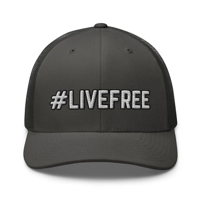Hats Charcoal Snapback Custom Trucker Hats #LIVEFREE Patriotic Cap for Men & Women Infidel Collective