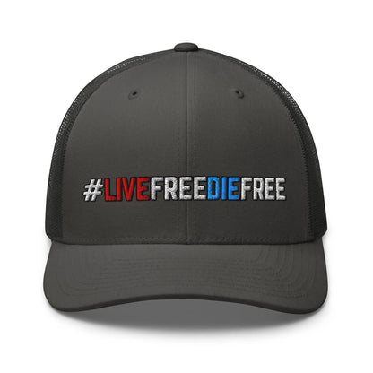 Hats Charcoal Snapback Custom Trucker Hats #LIVEFREEDIEFREE Patriotic Cap for Men & Women Infidel Collective