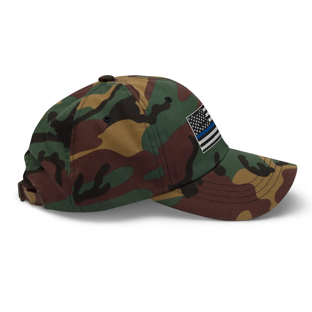 Hats  Classic Ball Cap with Back the Blue USA Flag Embroidery Infidel Collective