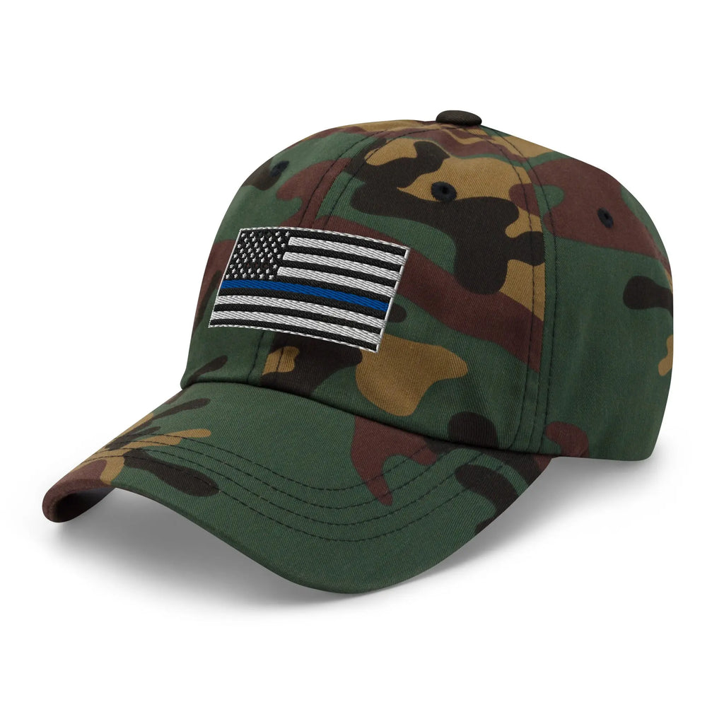 Hats  Classic Ball Cap with Back the Blue USA Flag Embroidery Infidel Collective