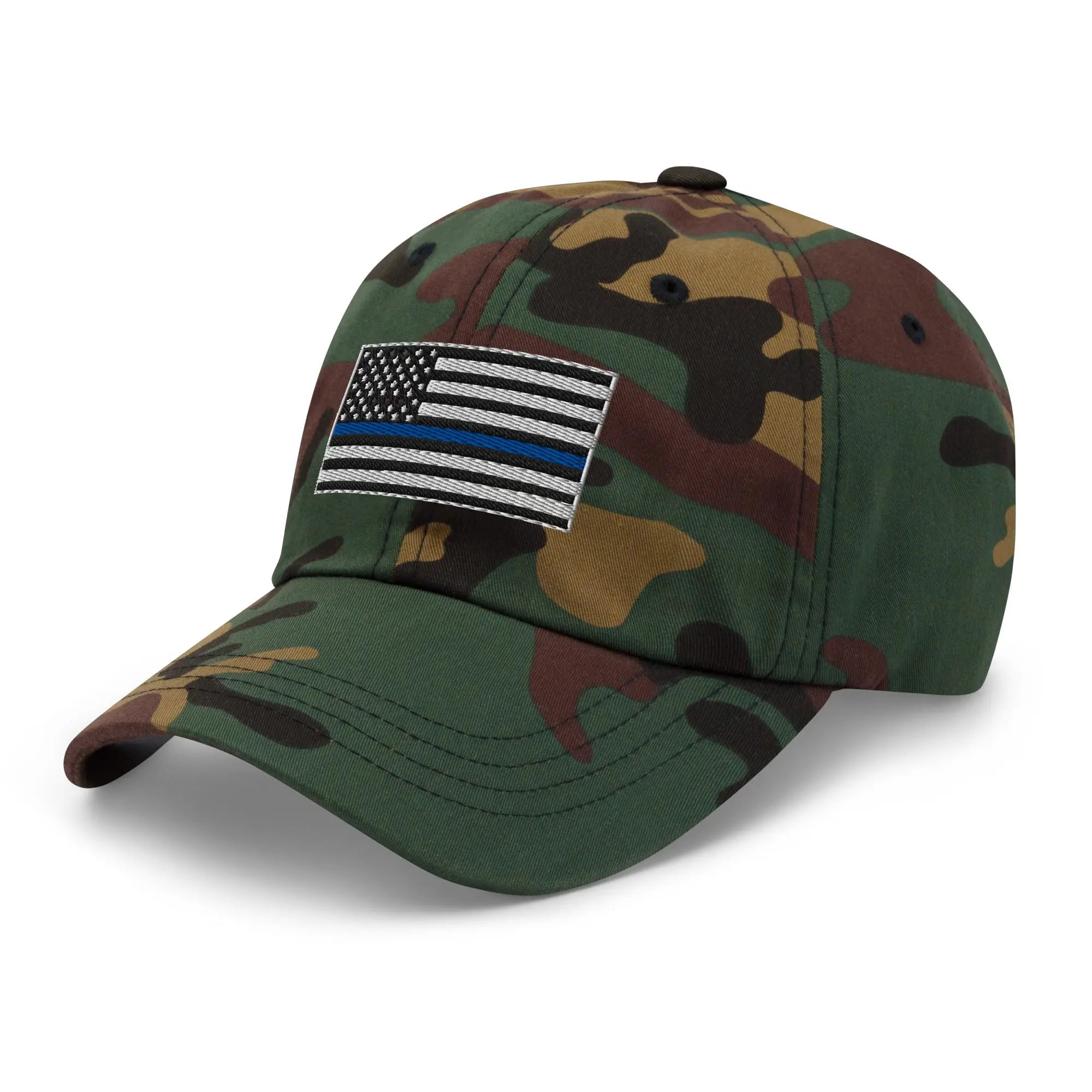 Hats  Classic Ball Cap with Back the Blue USA Flag Embroidery Infidel Collective
