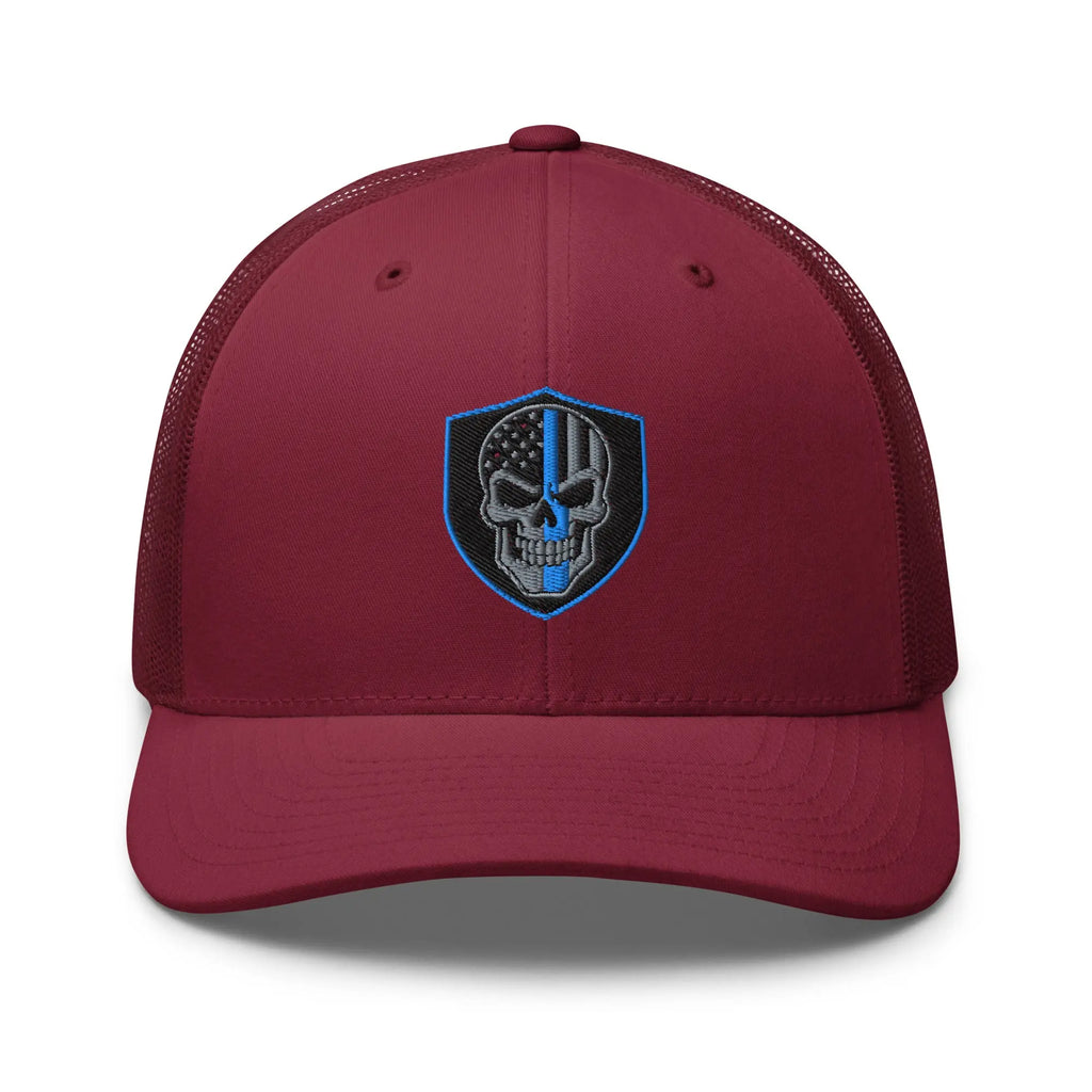 Hats Cranberry Snapback Custom Trucker Hats Blue Line Skull Cool Patriotic Cap Infidel Collective