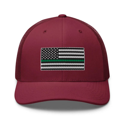 Hats Cranberry Snapback Custom Trucker Hats Thin Green Line Flag for Men & Women Infidel Collective