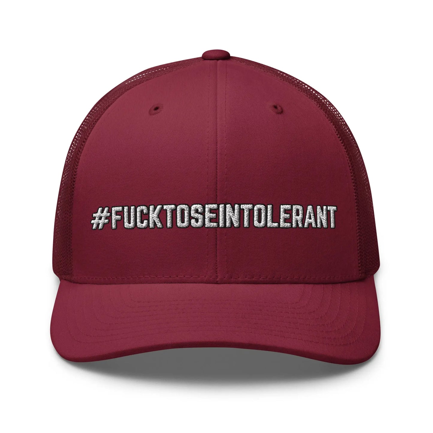 Hats Cranberry Snapback Custom Trucker Hats #FUCKTOSEINTOLERANT NSFW Humor for Men & Women Infidel Collective