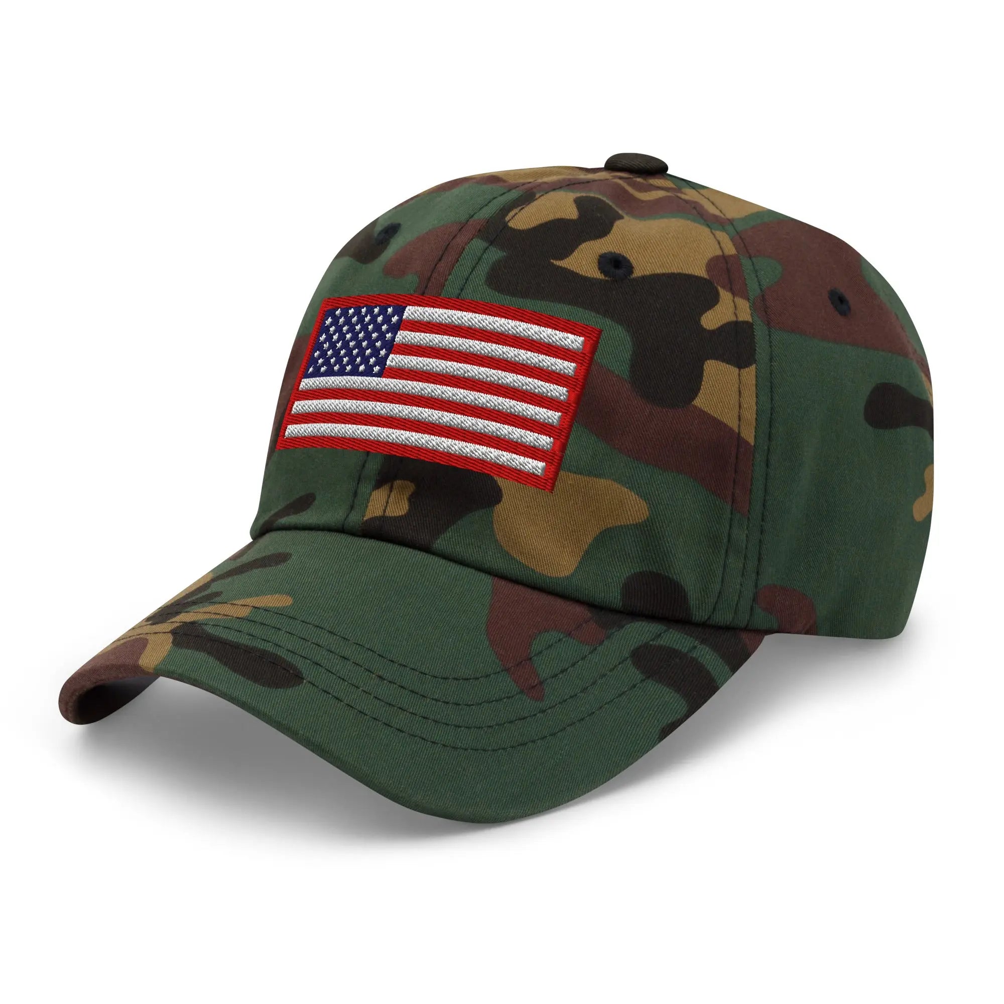 Hats  Custom Ball Cap with Red White & Blue USA Flag Embroidered Hat Infidel Collective