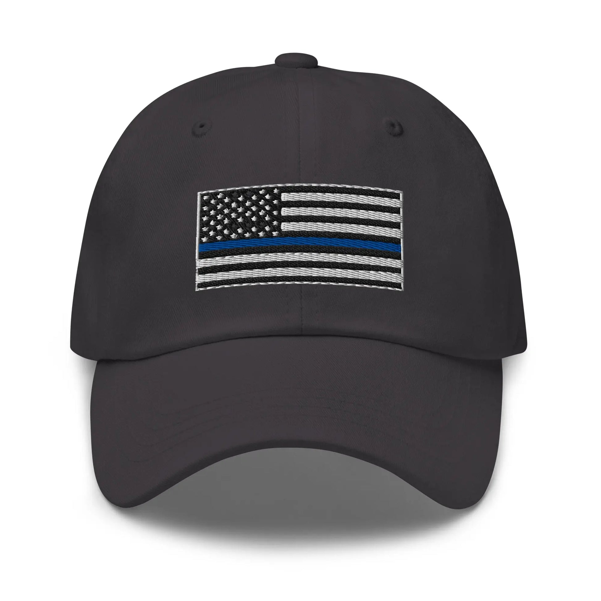 Hats Dark-Grey Classic Ball Cap with Back the Blue USA Flag Embroidery Infidel Collective