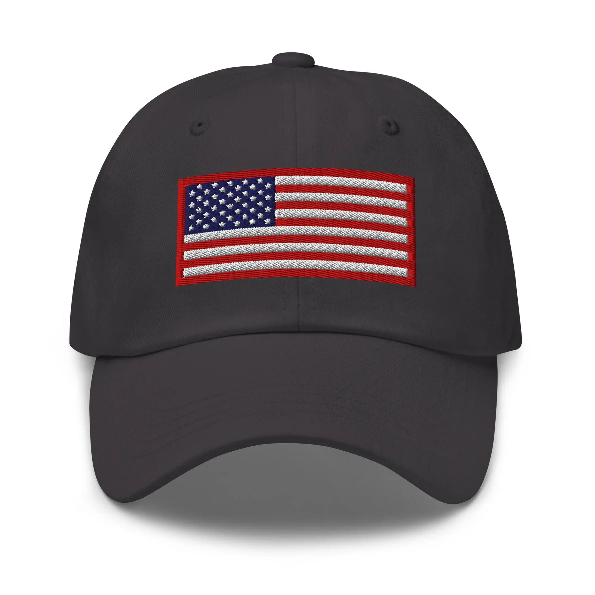 Hats Dark-Grey Custom Ball Cap with Red White & Blue USA Flag Embroidered Hat Infidel Collective