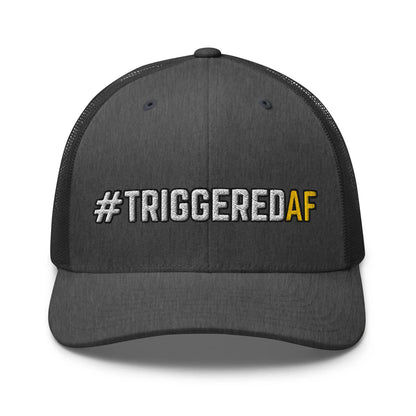 Hats Dark-Heather-Gray Snapback Custom Trucker Hat NSFW #TRIGGEREDAF for Men & Women Funny AF Infidel Collective