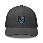 Hats Dark-Heather-Gray Snapback Custom Trucker Hats Blue Line Skull Cool Patriotic Cap Infidel Collective