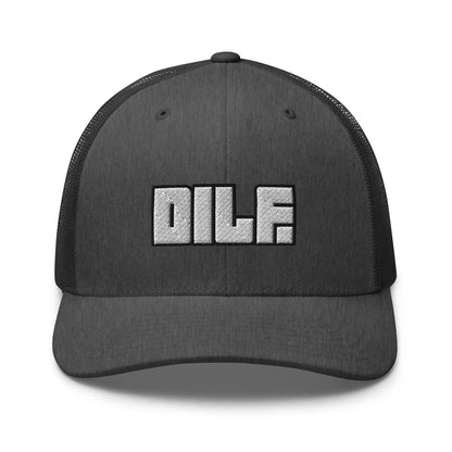 Hats Dark-Heather-Gray Snapback Custom Trucker Hats DILF Block Cap – NSFW 2A for Men & Women Infidel Collective